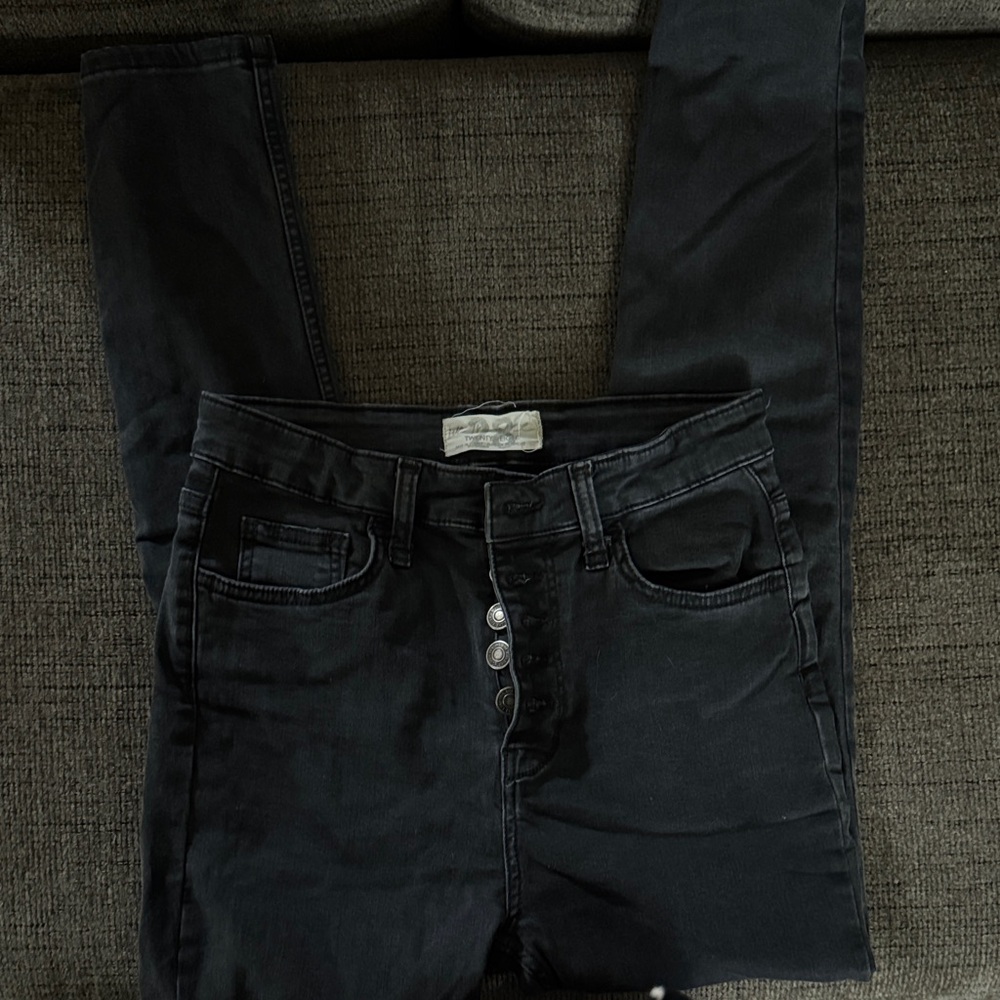 We The Free Women's Straight Leg Black Button-Fly Jeans